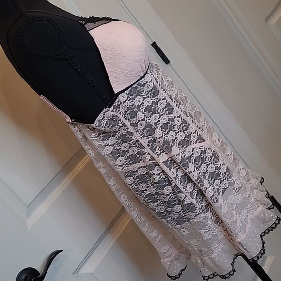 Secret Treasures Pink Lace Baby Doll Set - Picture 3 of 15